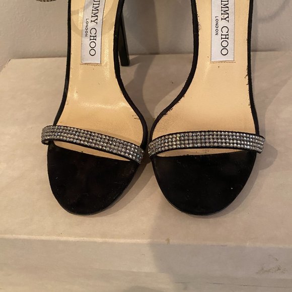 Jimmy Choo Daisy 100 Rhinestone Embellished Sandals  Size 37/7US  w/box - Picture 3 of 12